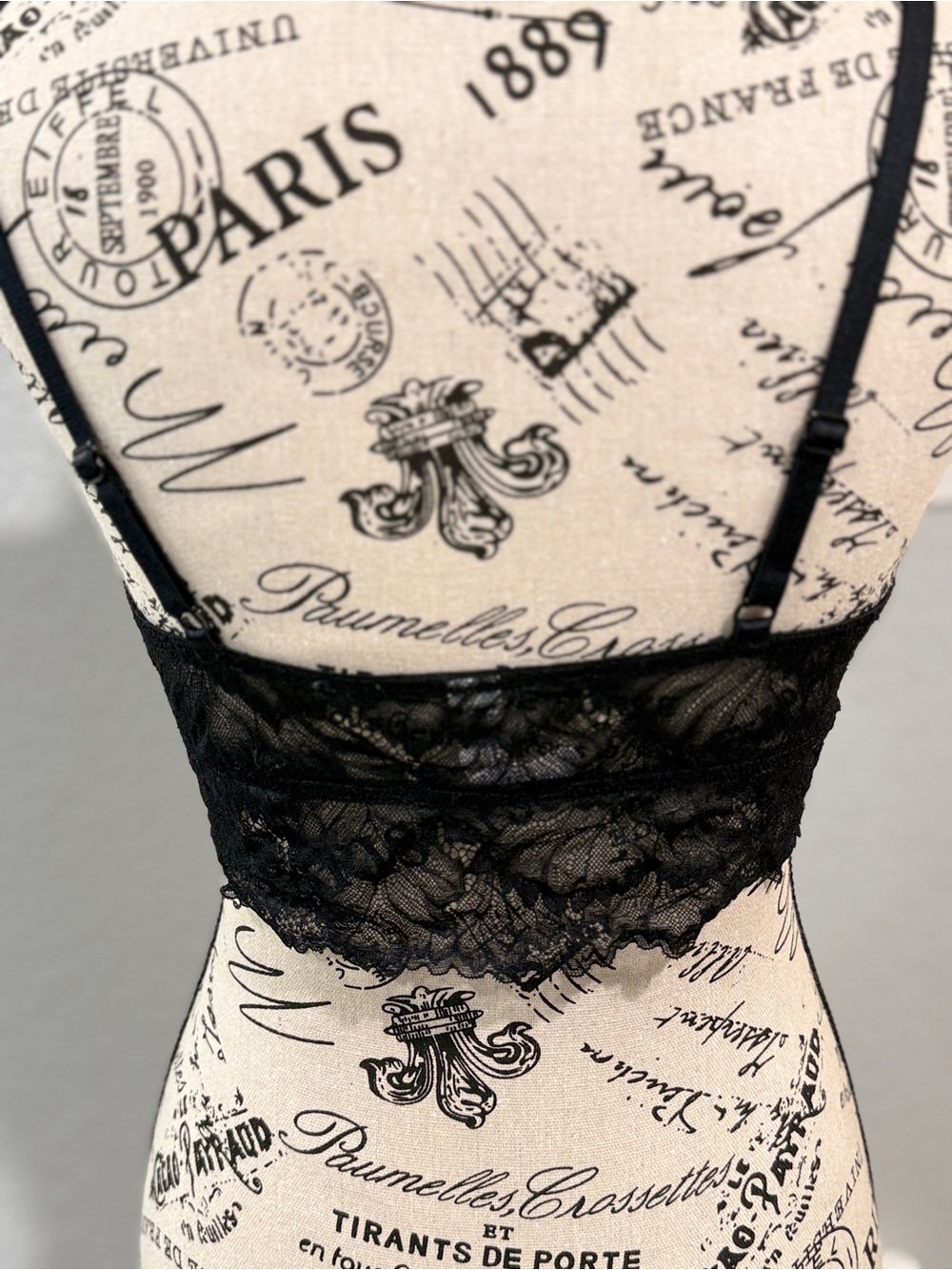 Auden Black Lace Padded Bralette Size Medium Soft Cup Wireless Bra Lace Trim - Picture 4 of 6